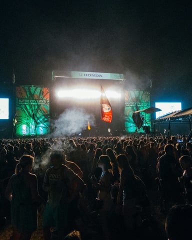ACL Austin City Limits festival stage with large crowd at night