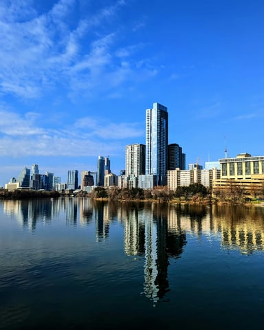 Austin skyline reflected in Lady Bird Lake
